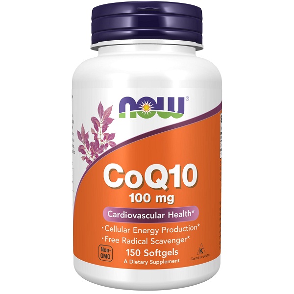 NOW Foods Supplements CoQ10 (Coenzyme Q10) 100 mg Pharmaceutical Grade Cardiovascular Health 150 Softgels