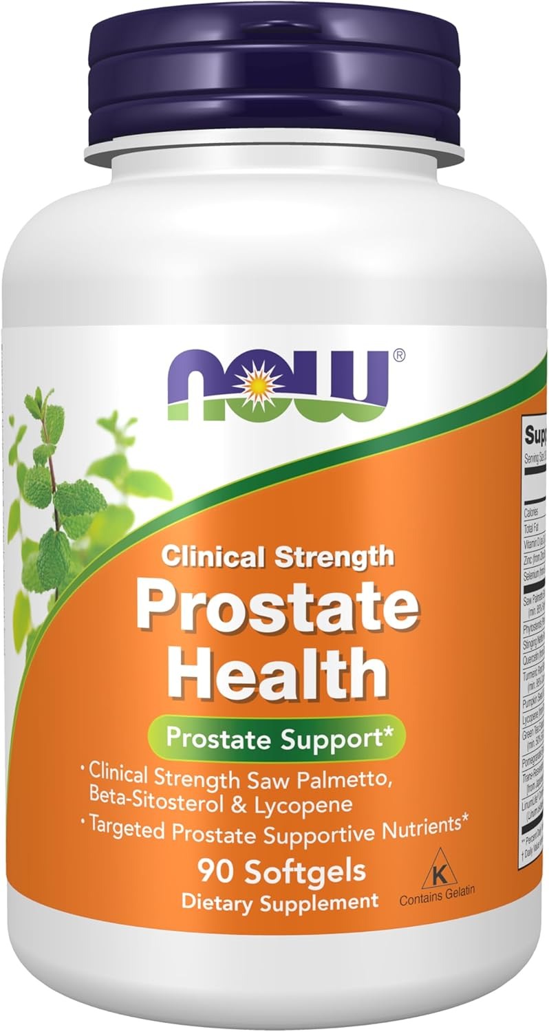 NOW Foods Supplements Prostate Health Clinical Strength Saw Palmetto Beta-Sitosterol & Lycopene 180 Softgels