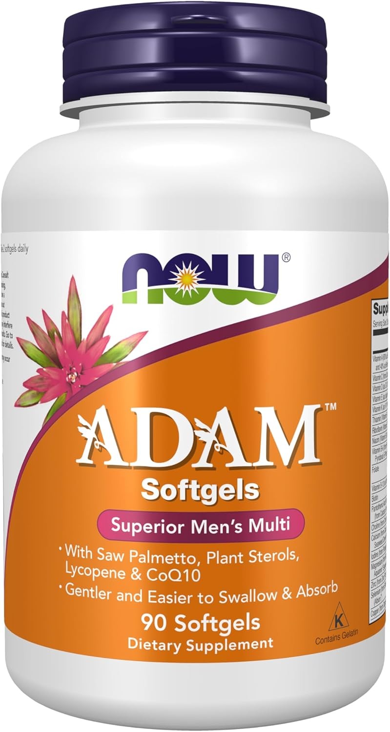 NOW Food Adam Superior Men's Multi With Saw Palmetto Plant Sterols 90 Softgels