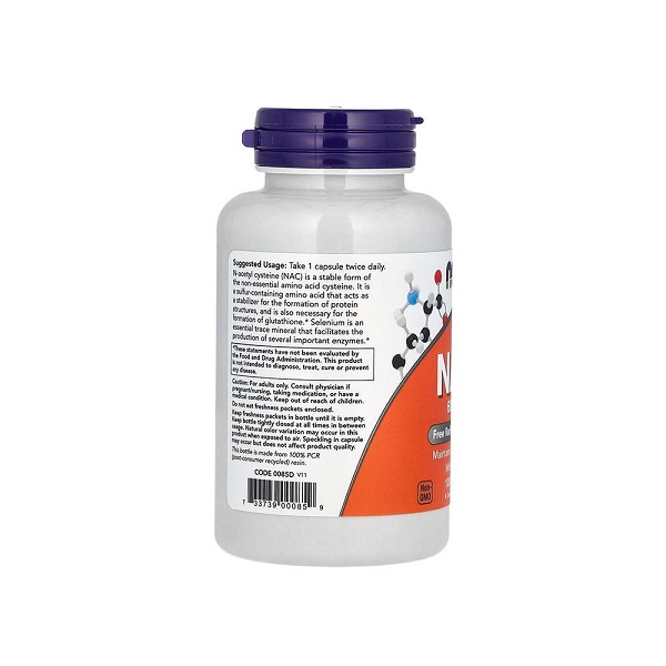 NOW Foods NAC 600 mg Free Radical Protection With Selenium 250 Capsules thumbnail 2