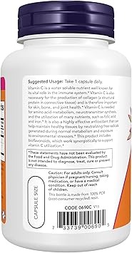 NOW Foods Supplements Vitamin C-1,000 with 100 mg of Bioflavonoids Antioxidant protection 100 Veg Capsules thumbnail 2