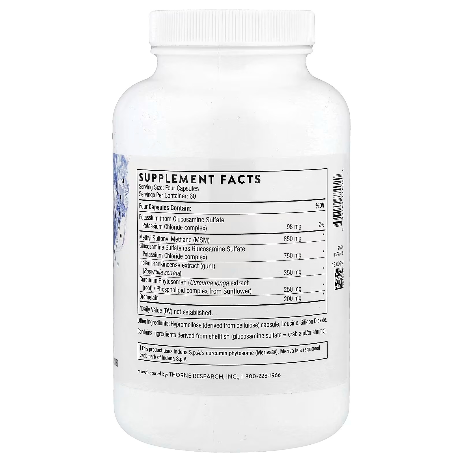 THORNE Joint Support Nutrients Glucosamine MSM & Curcumin 240 Capsules in Pakistan thumbnail 2