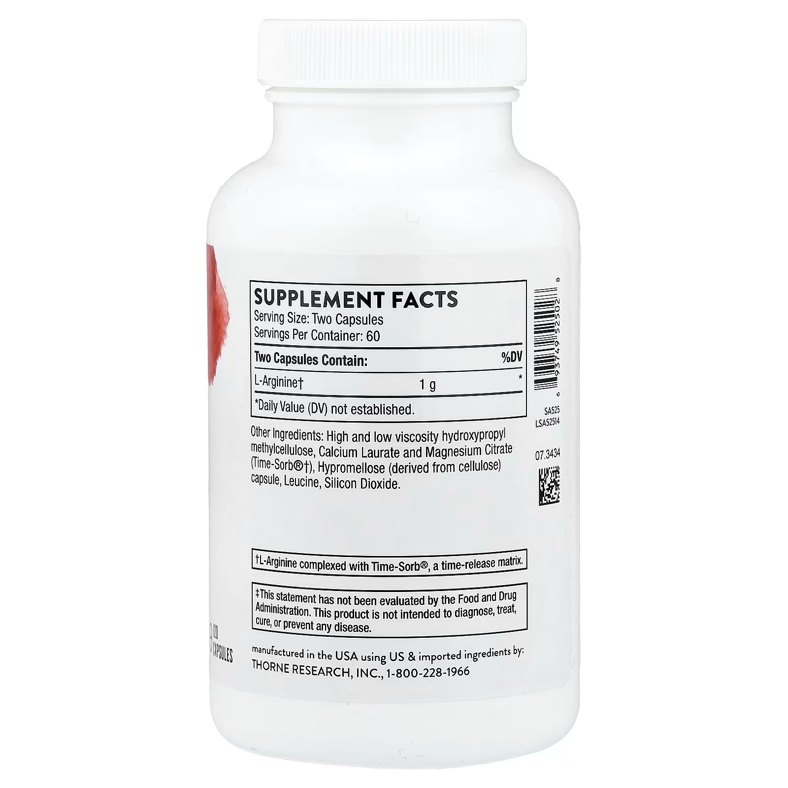 THORNE L-Arginine Sustained Release Formula 120 Capsules in Pakistan thumbnail 2