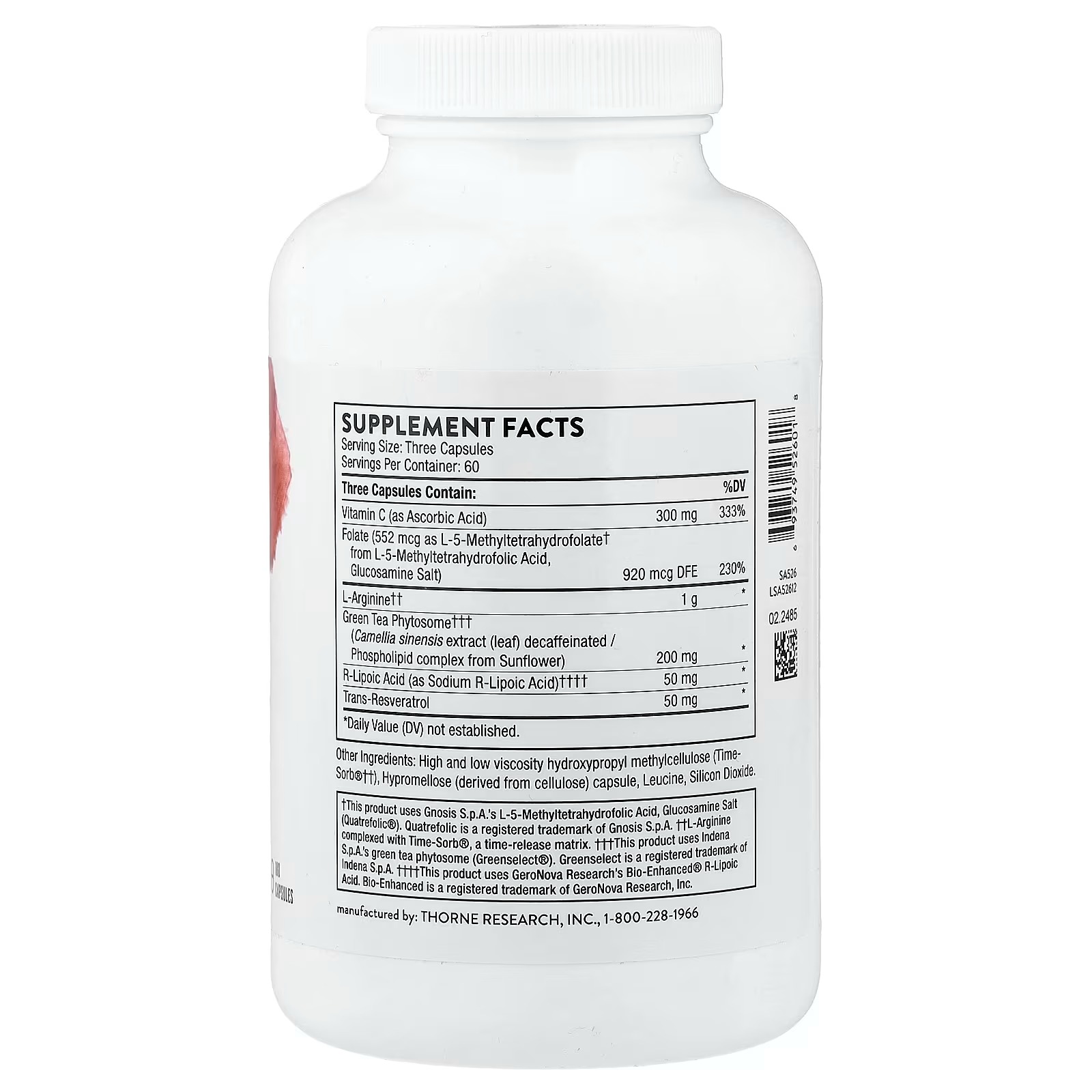 Thorne L-Arginine Plus with Nutrients for Added Support 180 Capsules in Pakistan thumbnail 2