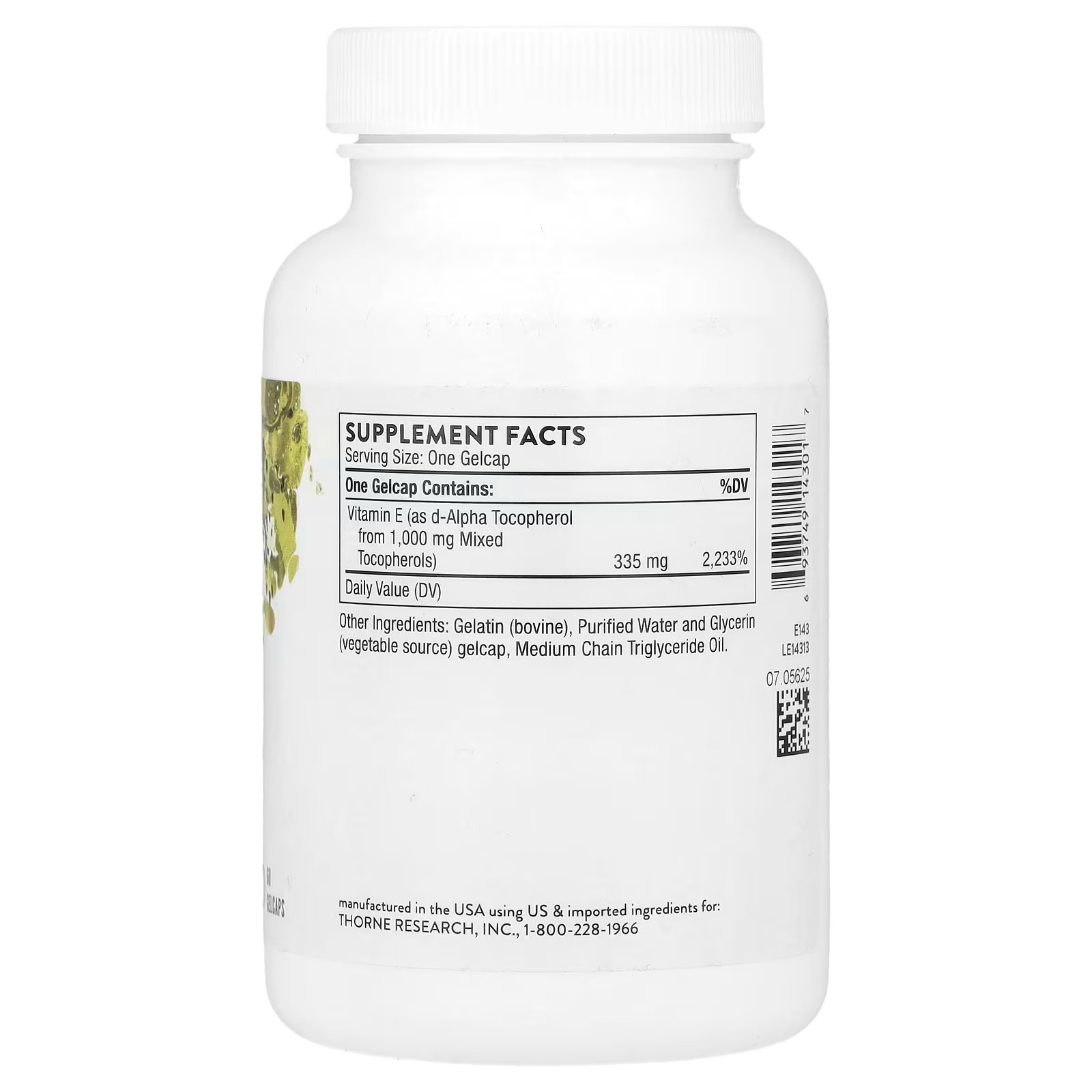 THORNE Ultimate-E Vitamin E from Mixed Tocopherols 60 Softgels in Pakistan thumbnail 2