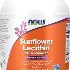 NOW Foods Supplements Sunflower Lecithin with naturally occurring Phosphatidyl Choline and Other Phosphatides Powder 1-Pound