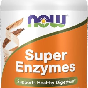 NOW Foods Supplements Super Enzymes Formulated with Bromelain Ox Bile Pancreatin and Papain 180 Capsules