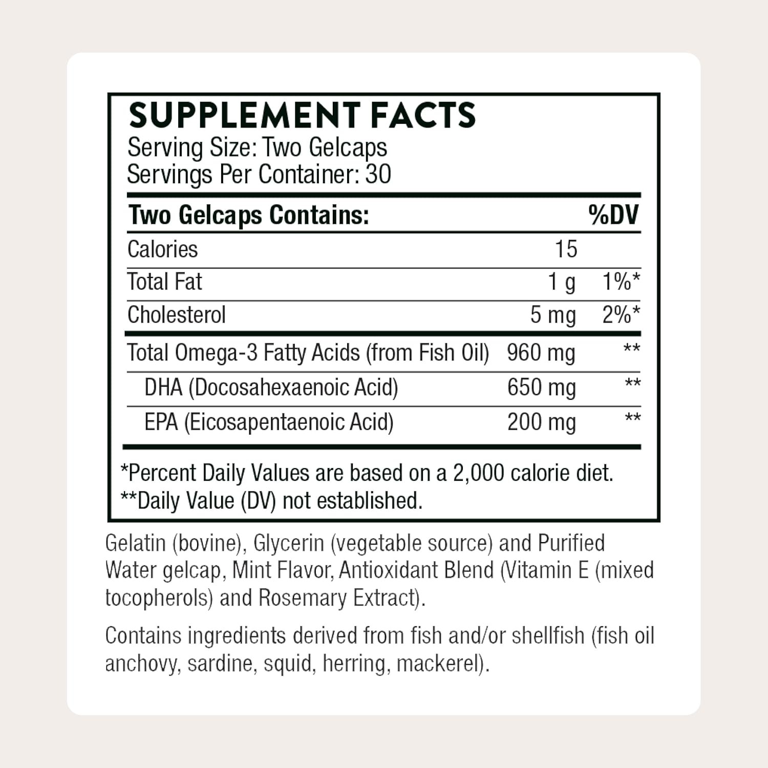 THORNE Prenatal DHA Omega-3 Fish Oil with EPA & DHA 60 Softgels in Pakistan thumbnail 2