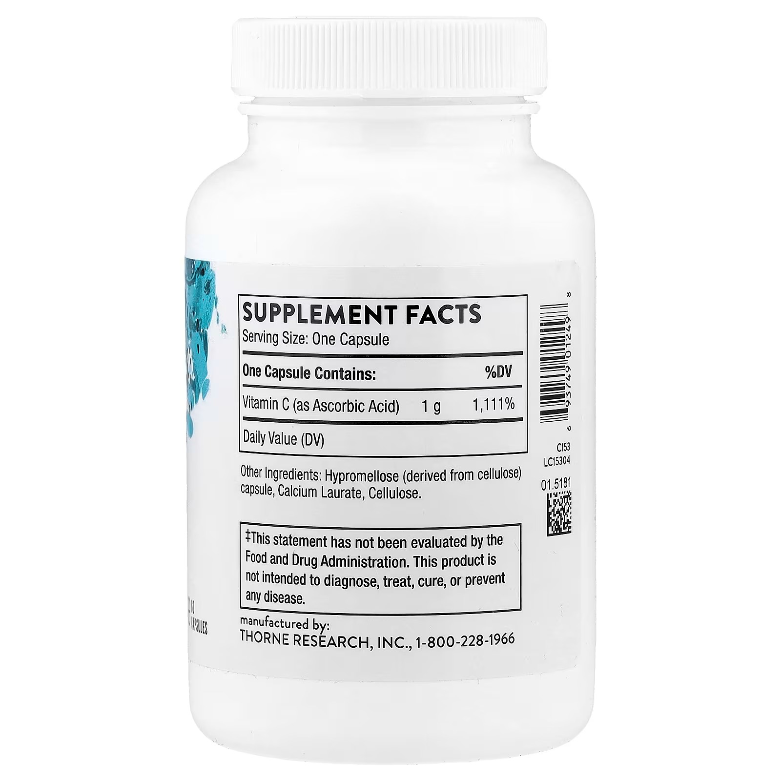 THORNE Vitamin C 1,000 mg Ascorbic Acid Supplement 60 Capsules in Pakistan thumbnail 2