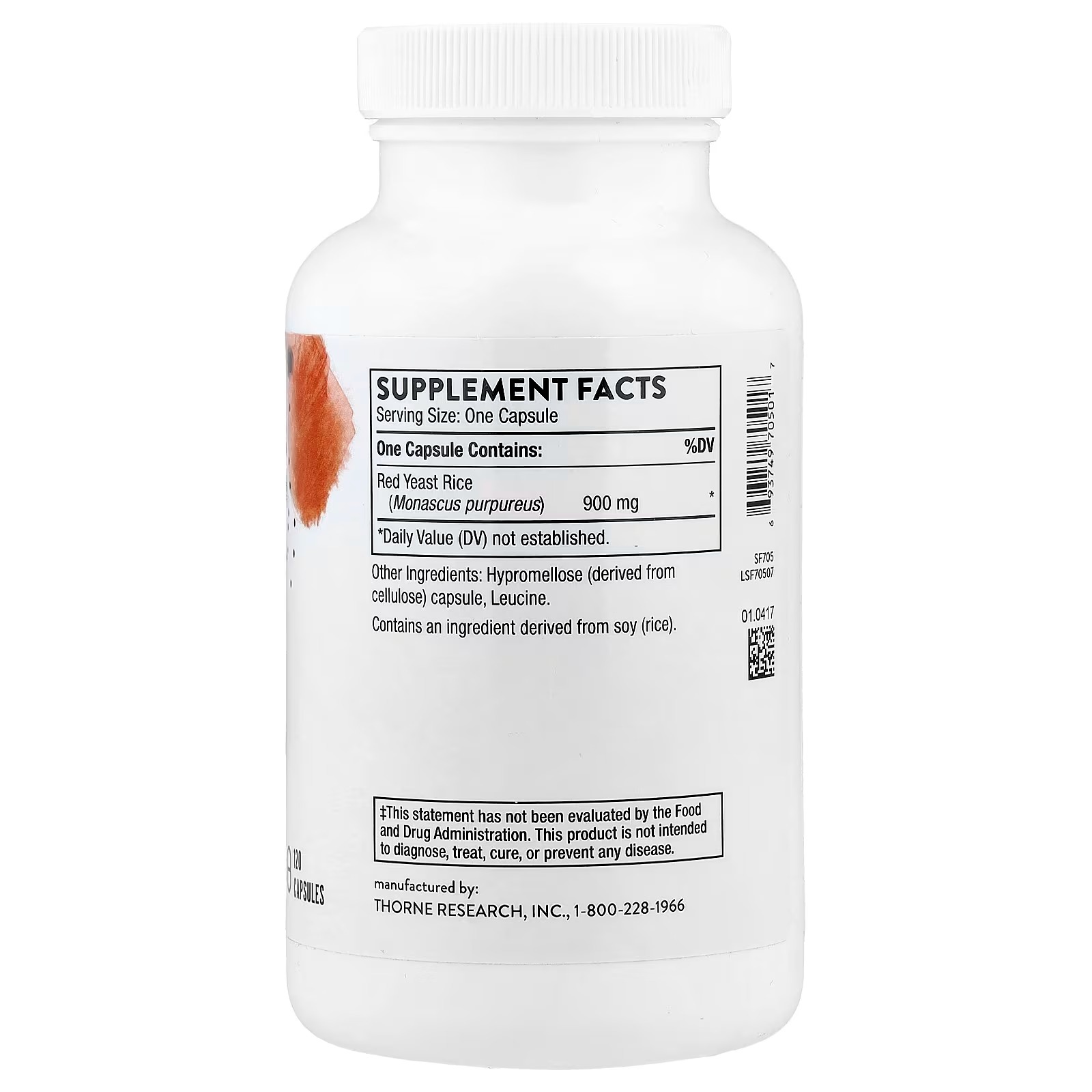 Thorne Red Yeast Rice 900 mg 120 Capsules in Pakistan thumbnail 2