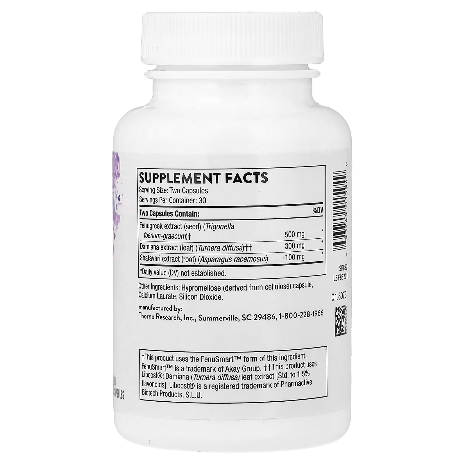 THORNE Women's Libido Boost Fenugreek Damiana & Shatavari 60 Capsules in Pakistan thumbnail 2